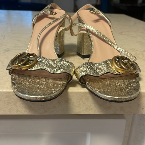 Gucci GG metallic marmont sandal size 38.5 - Picture 5 of 8